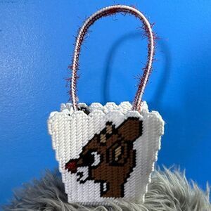 Christmas Gift Basket Rudolph The Red Nosed Reindeer Red Eyelash & White